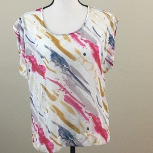 Lauren Conrad Watercolor Sheer Top Small